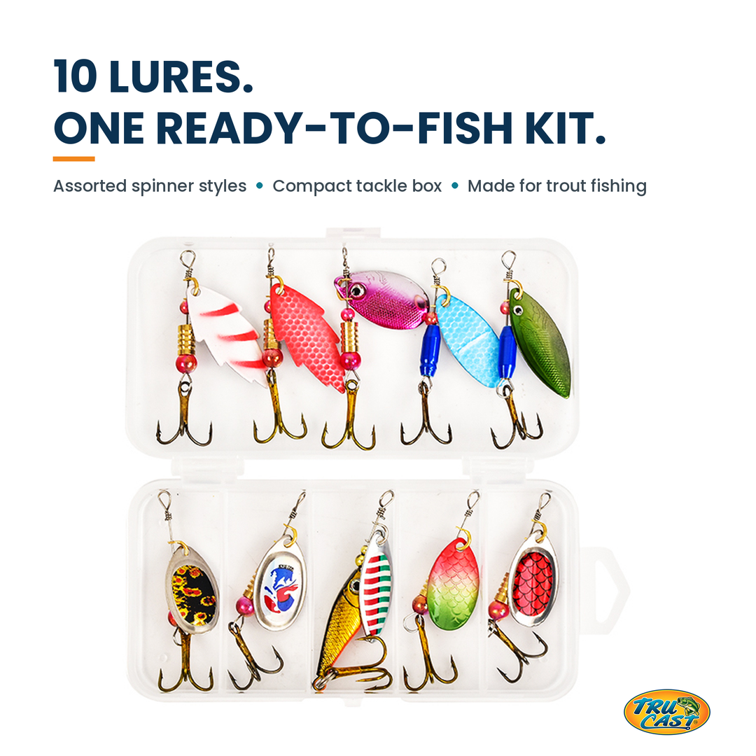 TruCast Trout Lure Kit – 10-Piece Spinner Set